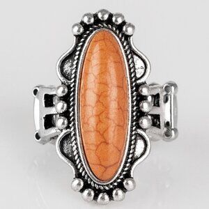 Leave No Trace Brown on silver stretch ring NWT